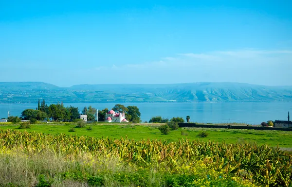 Krajobraz jeziora Kinneret - Morze Galilejskie — Zdjęcie stockowe