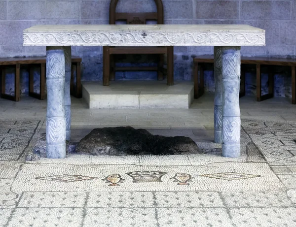 Pavimento mosaico nella Chiesa della Moltiplicazione, Tabgha — Foto Stock