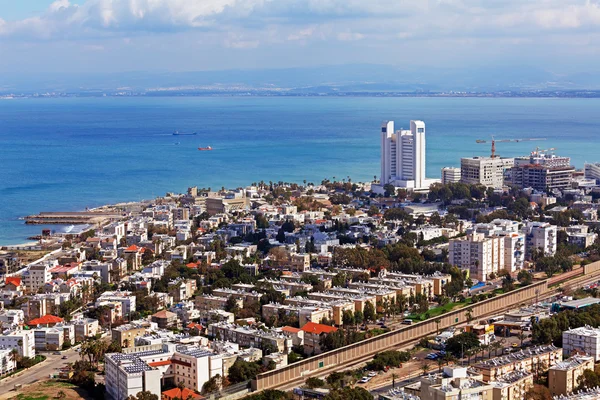 以色列海法的鸟瞰图 — 图库照片