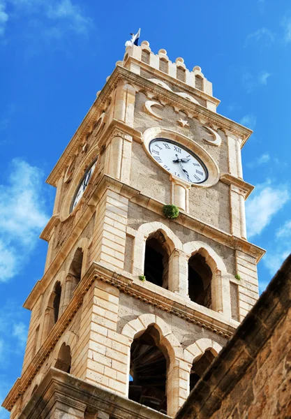 Khan al-Umdan Torre dell'Orologio, Acri — Foto Stock