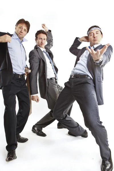 Homens de negócios loucos dançando — Fotografia de Stock