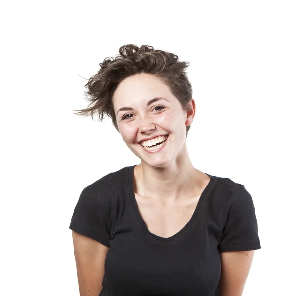 Retrato de una joven hermosa y sonriente — Foto de Stock