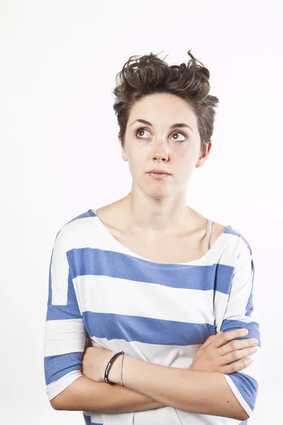 Retrato de una mujer casual bastante joven — Foto de Stock