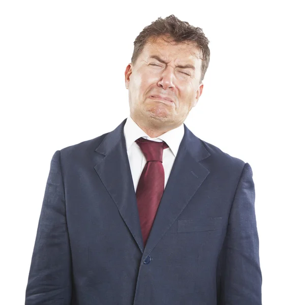 Biznesmen ze smutnym wyrazem twarzy — Zdjęcie stockowe