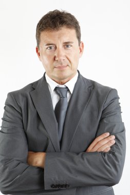 Beyaz arka planda izole iş adamı