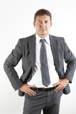 Beyaz arka planda izole iş adamı