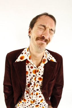 vintage, komik, genç bir adam portresi