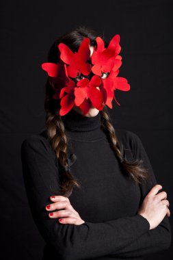 gizemli bir kadın karnaval maskesi