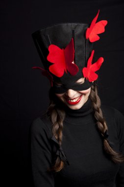 gizemli bir kadın karnaval maskesi