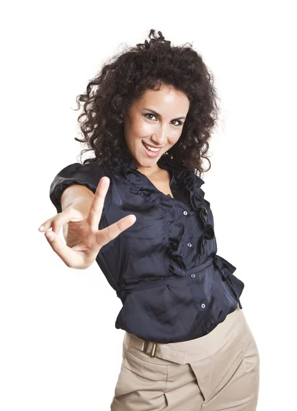 Jovem atraente morena menina sorrindo — Fotografia de Stock