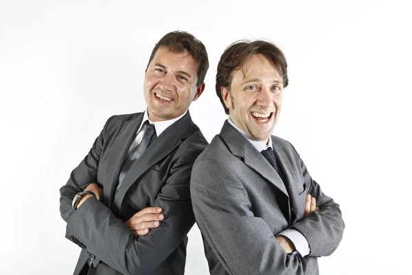 Due uomini d'affari felici e sorridenti — Foto Stock
