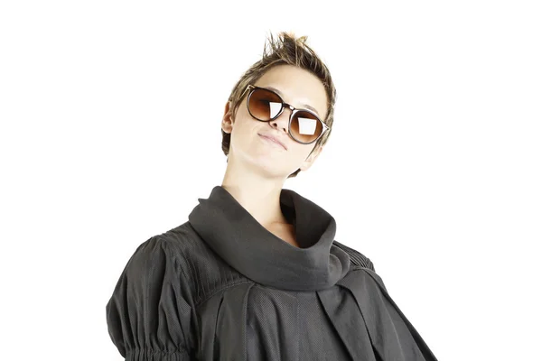 Retrato de moda chica con gafas de sol —  Fotos de Stock
