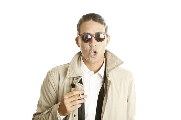 Fashion young man smoking — Stock Photo, Image