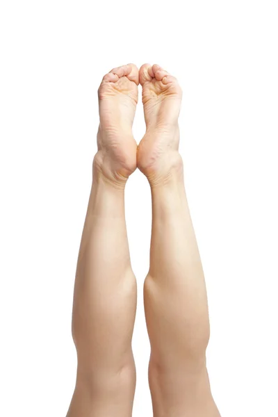 Hermosas piernas de mujer aisladas en blanco —  Fotos de Stock