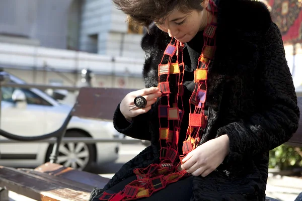 Retrato de moda al aire libre — Foto de Stock