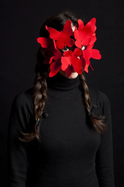 Mysterious woman with carnival mask — Stock Photo, Image