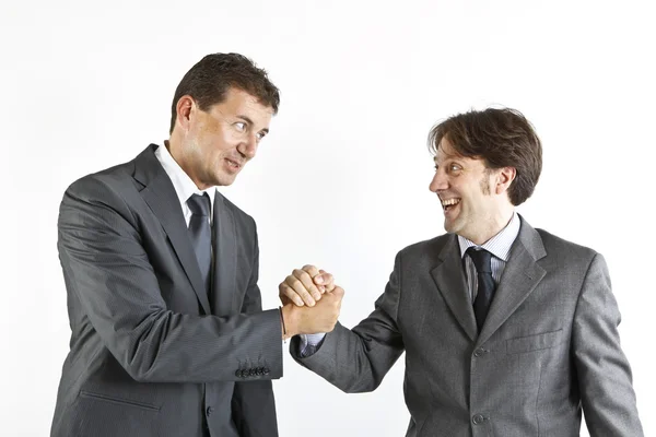 Two businessmen handshake isolated on white Stock Image