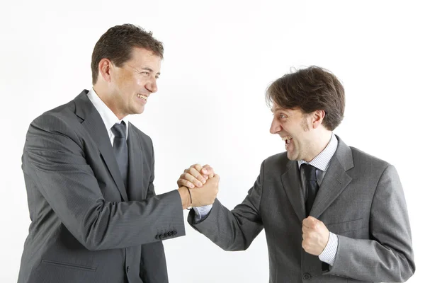 Two businessmen handshake isolated on white Stock Image