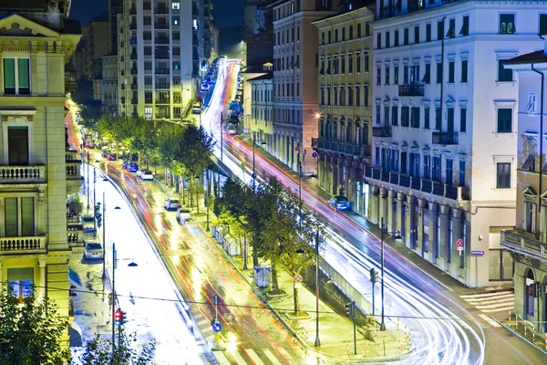 City's traffic lights at night — Stock Photo, Image