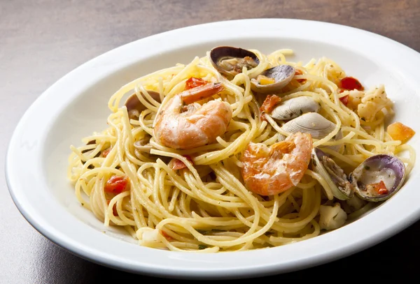 Skaldjur marinara spaghetti — Stockfoto