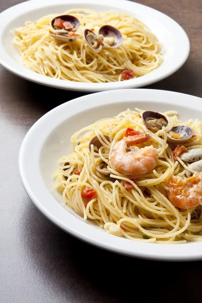 Deniz ürünleri makarna spagetti — Stok fotoğraf