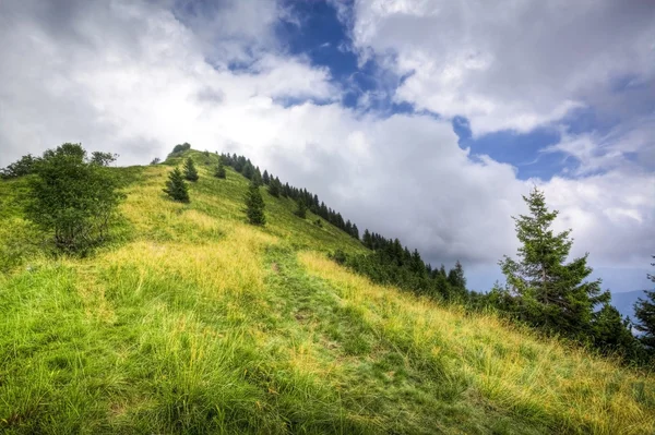 Nublado valle de montaña — Foto de Stock