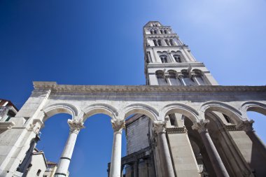 Diocletian palace ruins and cathedral bell tower, Split, Croatia clipart