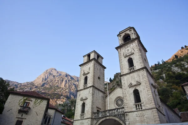 Kotor unesco twon Karadağ'ın eski şehir görüntüleyin. — Stok fotoğraf