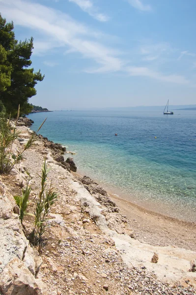 Beautiful rocky beach in Brac island, croatia — Stock Photo, Image