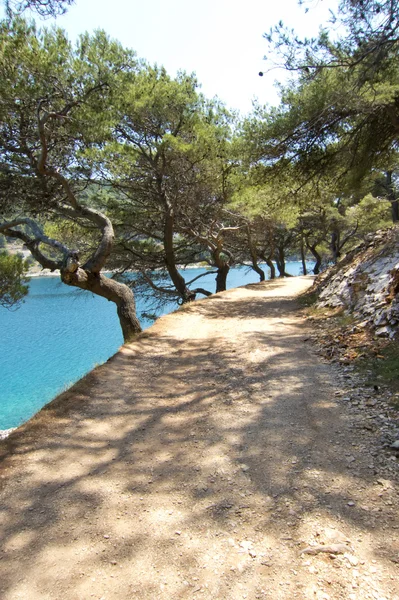 Beautiful coastal dirt road in croatia — Stock Photo, Image