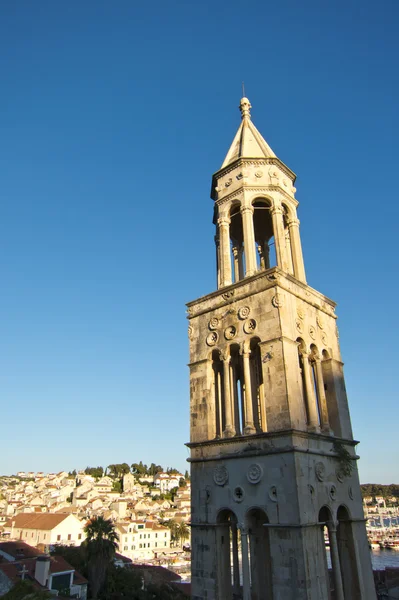 Church bell tower in hvar croatia — Stock Photo, Image