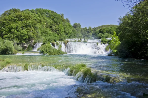 Waterfalls on Krka River. National Park, Dalmatia, Croatia — Stock Photo, Image