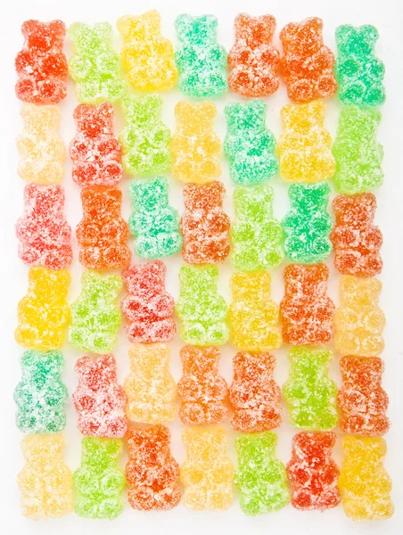 Permen Gummy bear berbaris — Stok Foto