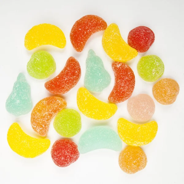 Misturado colorido açúcar doce closeup — Fotografia de Stock
