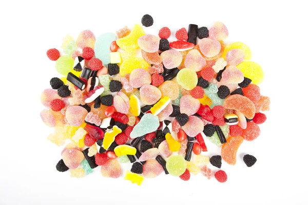 Gemischte bunte Zuckerbonbons Hintergrund — Stockfoto