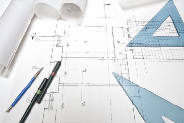Mimari Proje. Mimar rulo ve planları