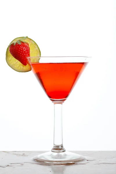 Red cocktail with fruits — Stock Photo, Image