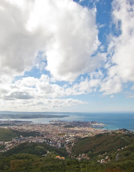 意大利的里雅斯特湾的全景视图 — 图库照片