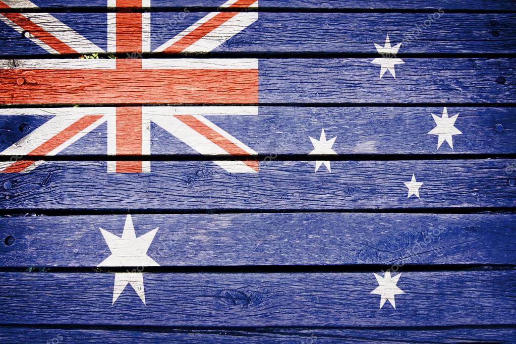 Forgænger Interpretive falsk Australia, australian flag painted on old wood plank background Stock Photo  by ©tommasolizzul 14535927