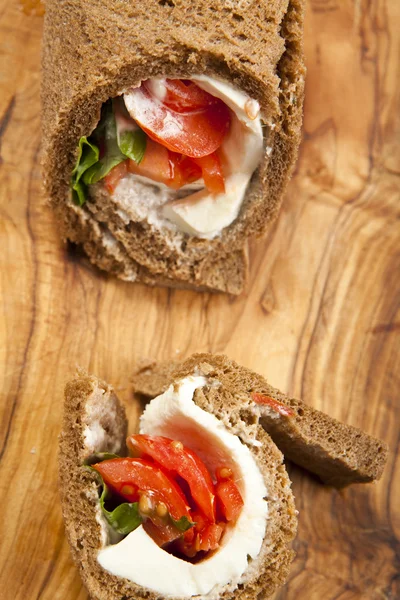 Caprese roll sandwich — Stock Photo, Image