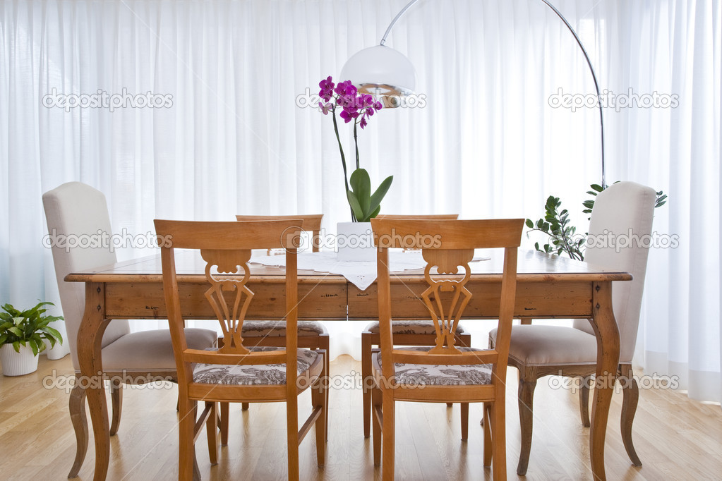 Modern étkezÅ fehér függönyök — stock fotó © tommasolizzul #14541435