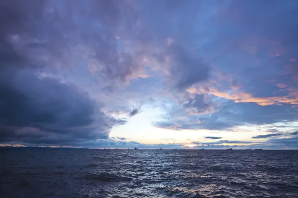 Beautiful seascape, sunset on the sea Stock Photo