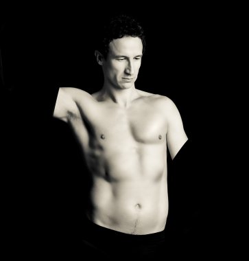 kaslı erkeğin torso, Mermer heykel etkisi