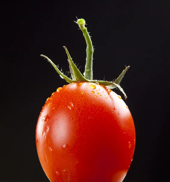 Tomate cherry maduro fresco sobre mesa de madera — Foto de Stock