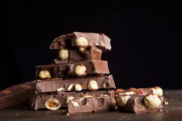 Cokelat dengan hazelnut — Stok Foto