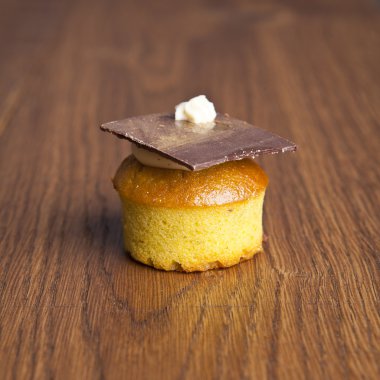 lezzetli kek pasta ahşap arka plan tablo