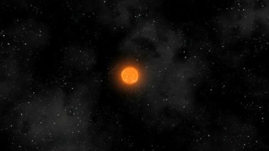 güneş patlamaları oval etrafında dönen döngü CGI hd