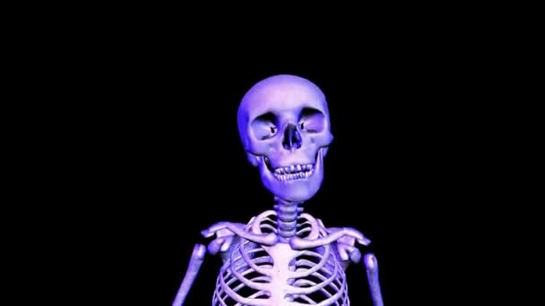 Esqueleto corriendo en la parte superior del cuerpo. Bucle CGI HD — Vídeos de Stock