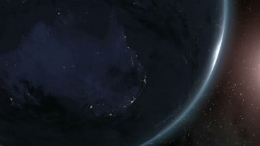 Dünya (en) gündoğumu Avustralya CGI Hd üzerinde