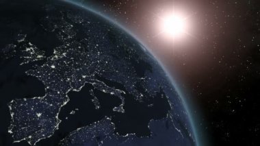 Dünya (en) gündoğumu Europe CGI Hd üzerinde